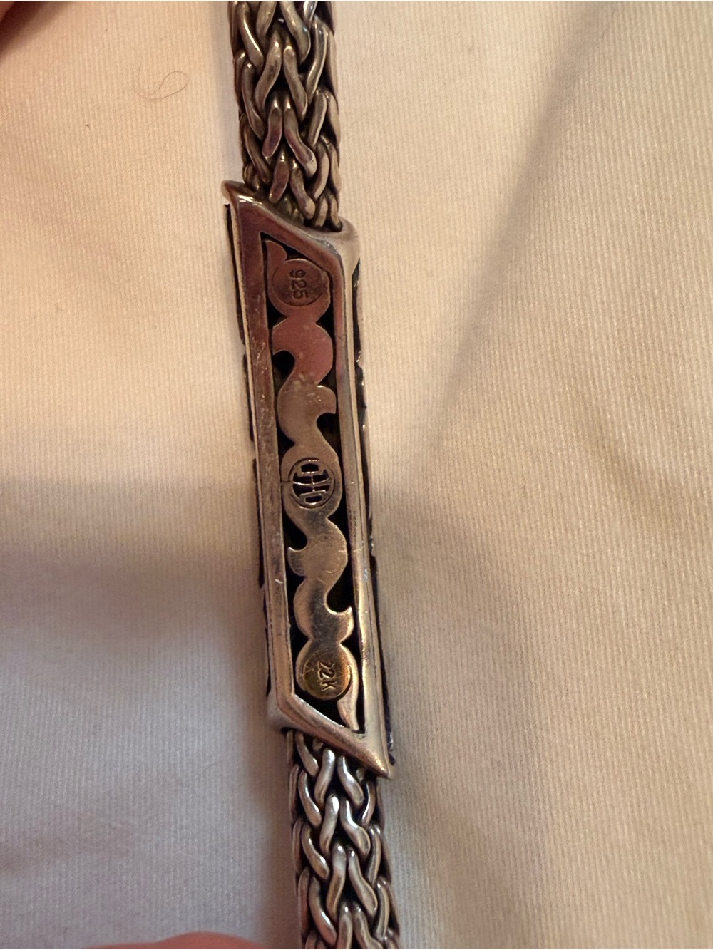 John Hardy Sterling Silver and Gold Accent Woven Bracelet - Picture 3 of 6